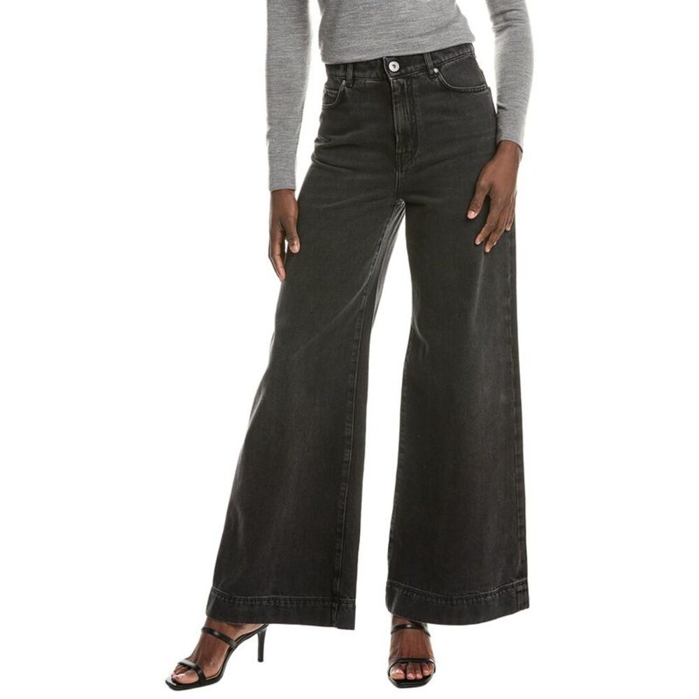 Max Mara Womens Weekend  Cactus Wide Leg Jean, Black